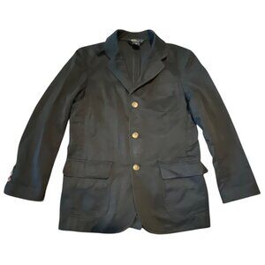 Polo By Ralph Lauren Womens Blazer Jacket‎ M 100% Cotton Navy Blue